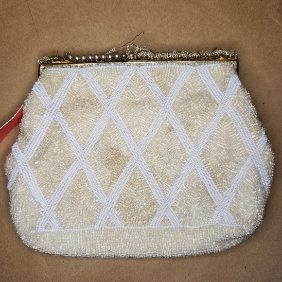 Vtg Ed Robinson 50s Glass Beaded Purse Hand Made in Belgium Evening Bag Clutch - Picture 2 of 14